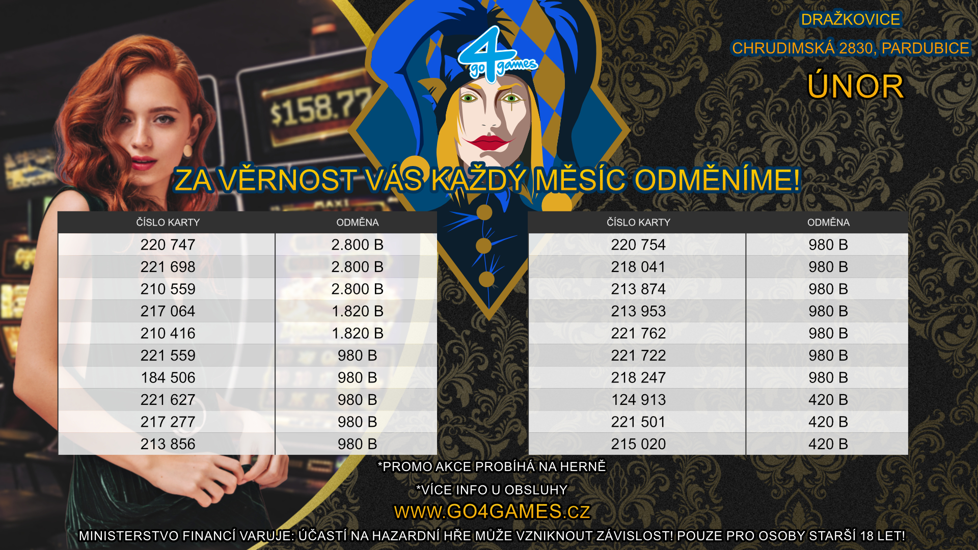 JOKER CASHBACK - PARDUBICE