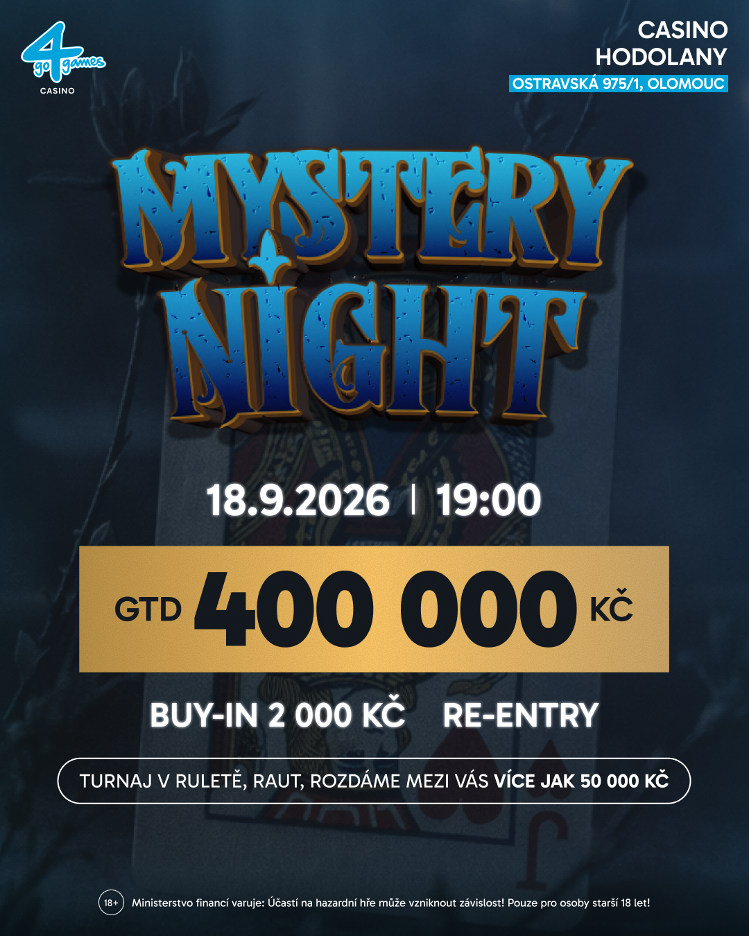 NLH Event re-entry, MYSTERY NIGHT raut, rozdáme mezi Vás více jak !!!50.000 Kč!!!