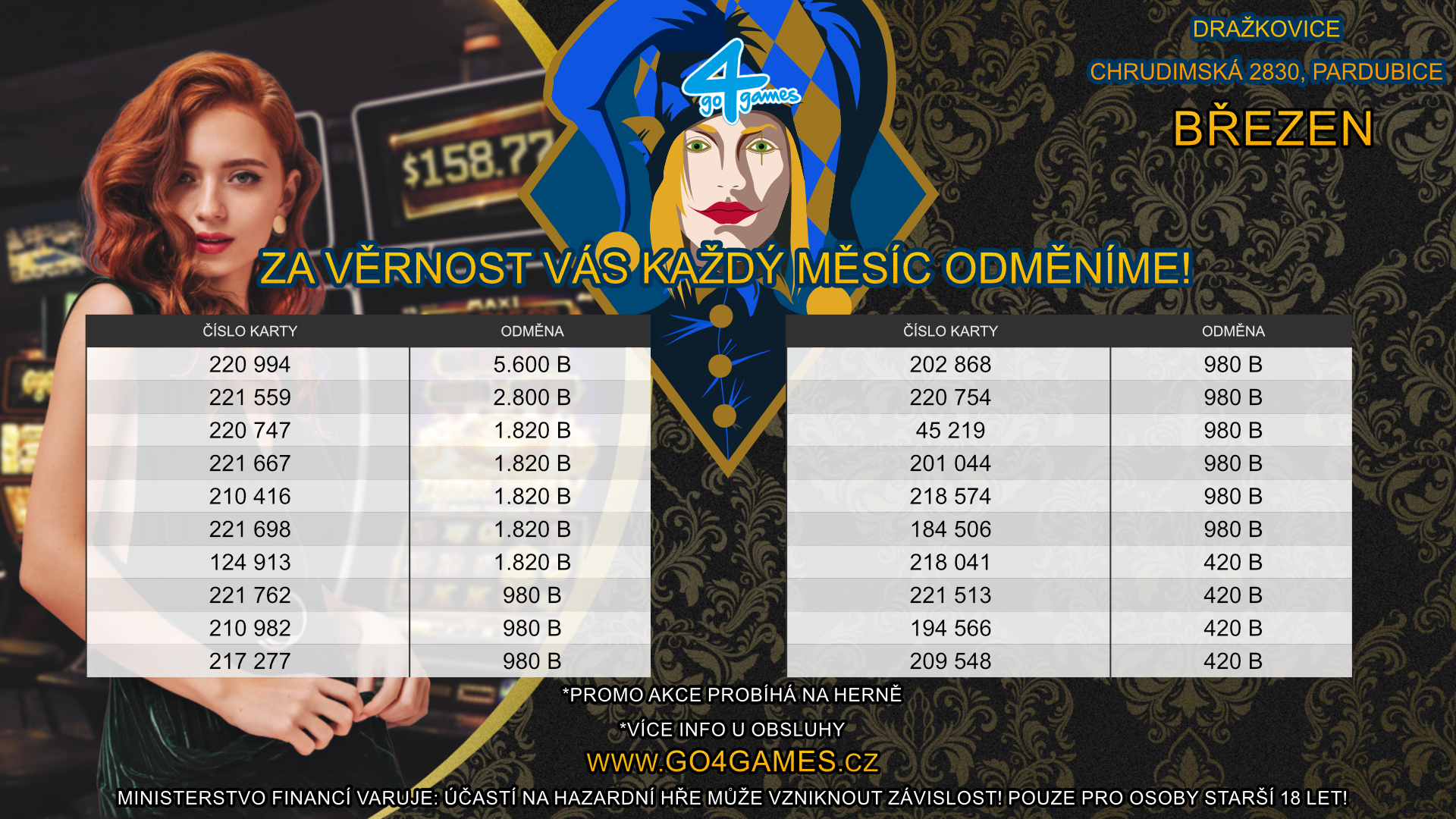 CASHBACK - BŘEZEN PARDUBICE